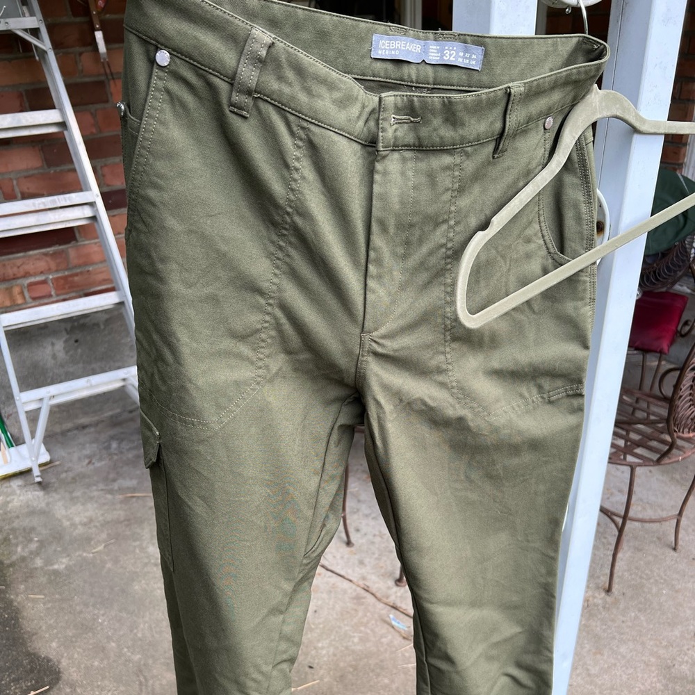 Icebreaker (Men's 32) Green Field Pants Wool Blend
